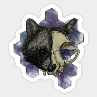 Raccoon Skull Sticker